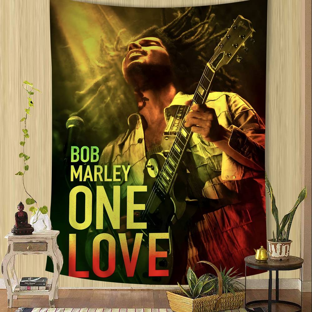 BOB MARLEY CANTANTE Arazzo Anime Fiore Hippie Tappeti da Parete Decorazioni per Stanza Decorazione da Parete Decorazioni per la Casa