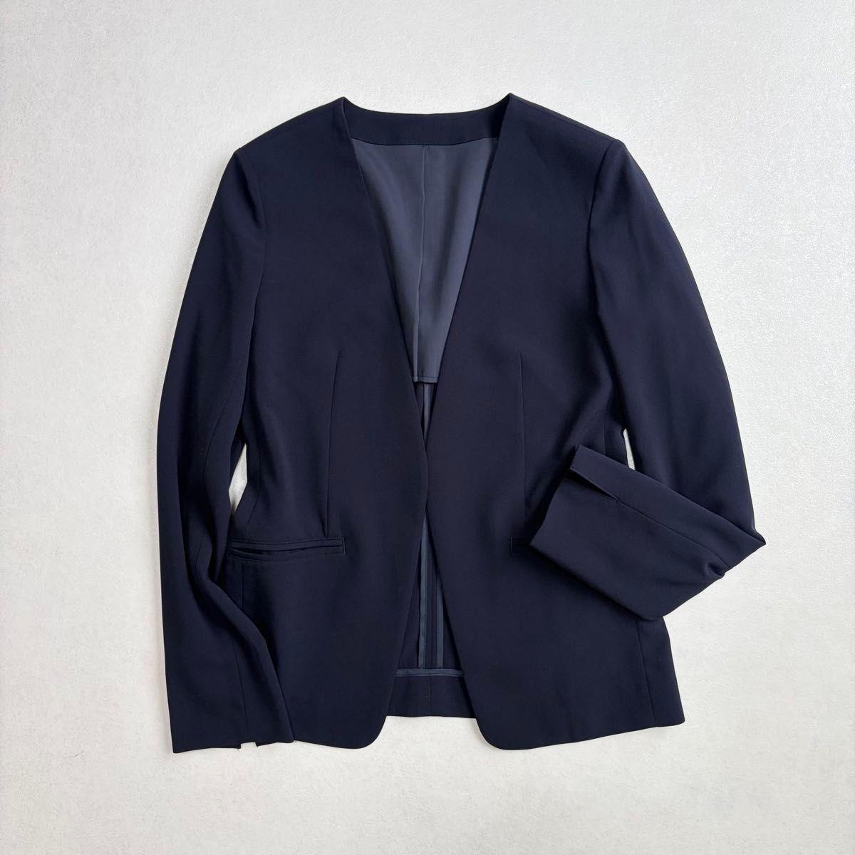 Good condition PLST dry polyester no collar jacket XS navy blue