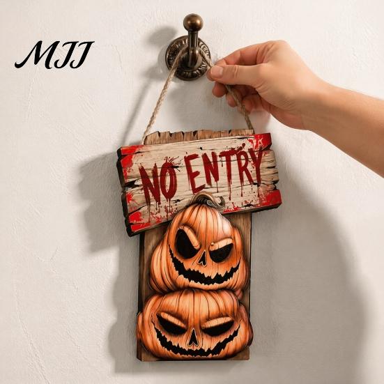 Unique Halloween Home Decorations Decoration Hanging Sign, Festive Party Wooden Decorative Plaque, Easy for Hang Decor Indoor Outdoor Garden