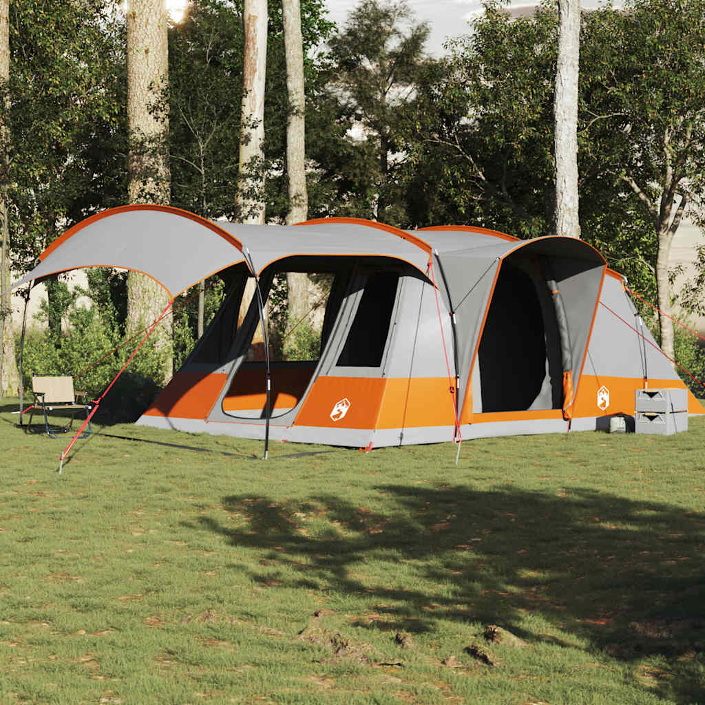 Vidaxl Campingzelt, 5-Personen, Grau-Orange, Wasserdicht