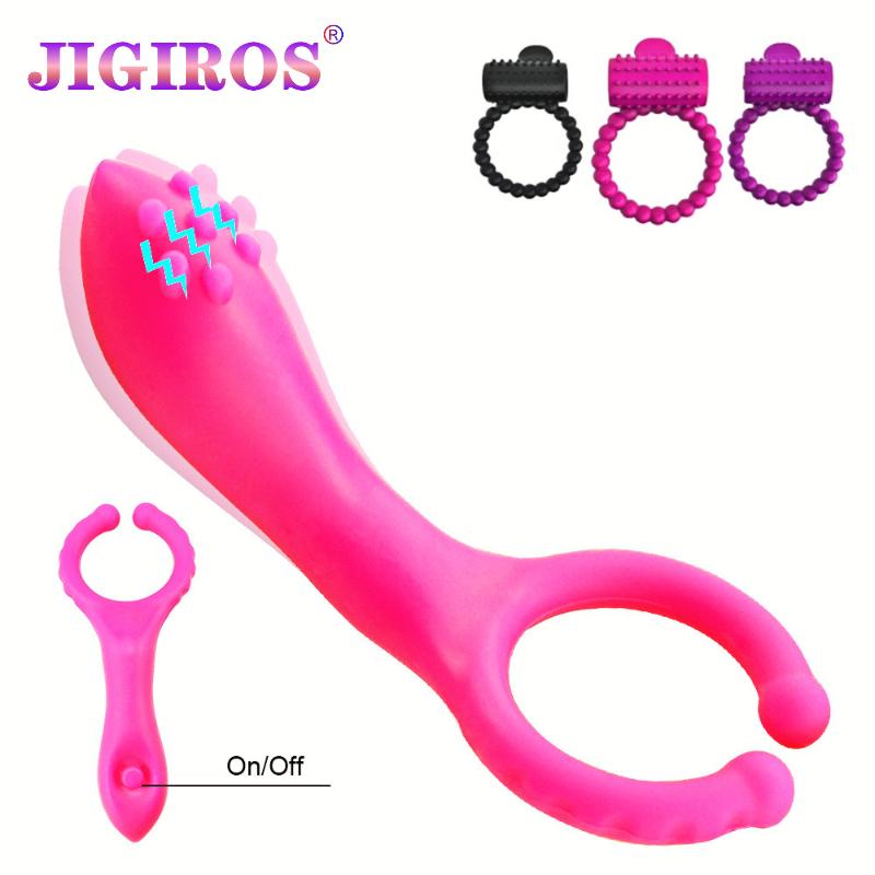 Penis Ring Cock Stretchy Intense Clit Stimulation Silicone Tongue Vibrator Sex Toys for Couple Adults Products Delay