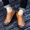 Spring 2025 Foreign Trade Large Size Men's Shoes New Hand-stitched Leather Shoes Outsole Casual Men's Leather Shoes
