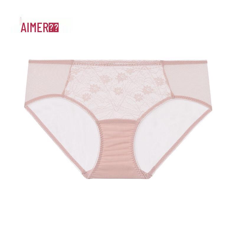 Aimer Women's Lace Mesh Cotton Crotch Low-Rise Underwear AM237721