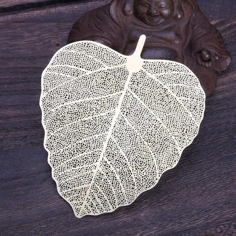 Tea Leakage Pure Copper Bodhi Leaf Tea Filter Screen Tea Filter Funnel Creative Kung Fu Tea Set Parts Tea Strainer