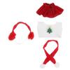 1 Set Clothes Set Christmas Outfit For Labubu 1 2 3 Red Santa Skirt Knitted Sweater Earmuffs Scarf Winter Dress Fashion