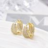 Fashion Zirconia U Shape Huggie Hoop Earrings For Women Geometric Ear Buckle Bridal Wedding Engagement Earrings Daily Jewelry