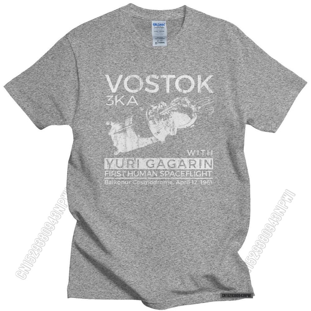 Винтажная футболка СССР Восток Футболка Мужская Хлопковая Городская Советский Союз Юрий Гагарин Футболка Мягкая Ткань СССР Космический Корабль Футболка Топы Подарок S