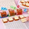4Pcs Pencil Erasers Cute Cartoon Realistic Traceless Christmas Gift Funny Toast Bread Kids Students Erasers School Supplies