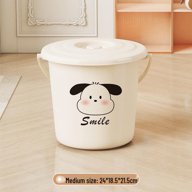 Small Multi-Purpose Thickened Plastic Bucket with Lid for Household, Outdoor, Fishing, and Painting Activities