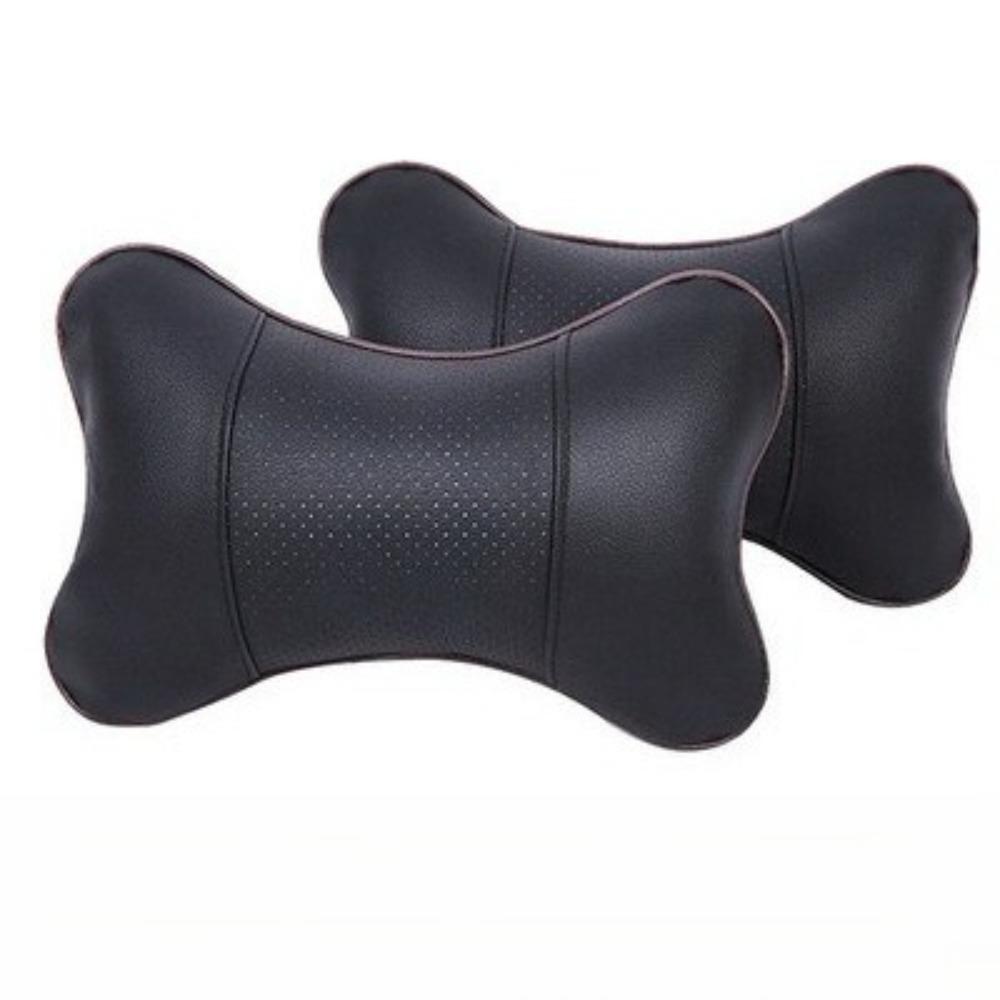 1PCS Car Neck Pillows Both Side Pu Leather Pack Headrest Fit for Most Cars Filled Fiber Universal Car Pillow