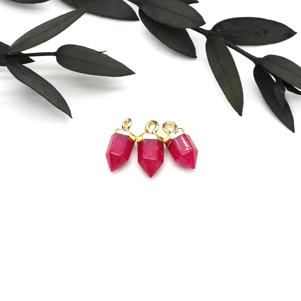 

3 шт. небольшой кулон из натурального камня агаты/анетист граненый кулон для изготовления ювелирных изделий DIY ожерелье серьги браслет аксессуар 5x12mm