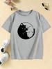 Cute Cat Graphic Kids Tshirts Summer Short Sleeve Tees Cartoon Animal Boys Girls Clothes Kawaii Kitten Tops Y2K Children Tshirt