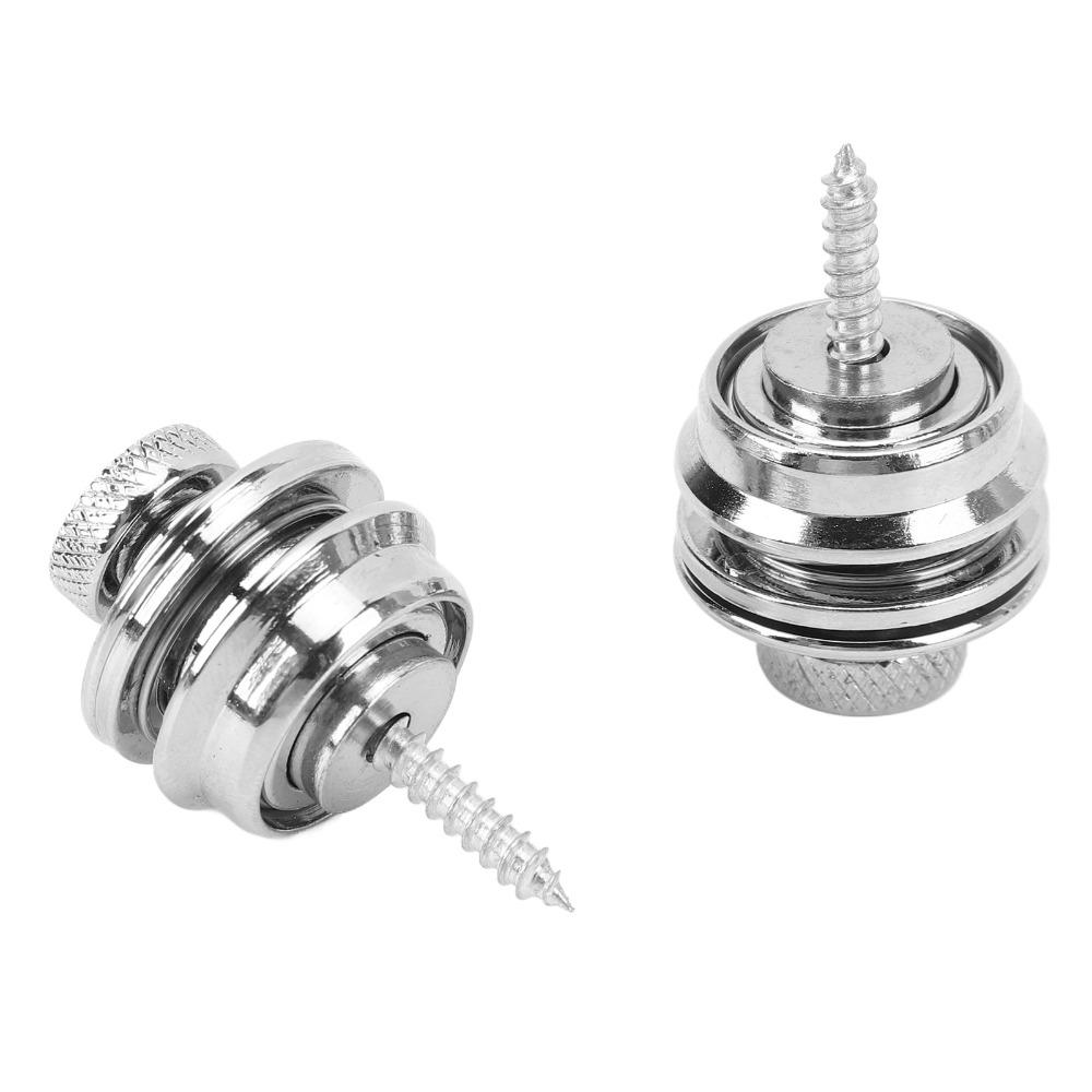 2PCS Metal Guitar Strap Locks Silver Guitar Strap Fittings For Guitar