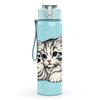 1PC Cute Tabby Kitten Cat Face Print 750ml Color Plastic Sports Water Bottle Leakproof Flip Straw Lid Suitable for Sports Office Home Use