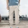 Herre Cargobukser Løse ankelbånd med snøring Elastisk midje Ensfarget multilommer Stroppdekor Fitness Streetwear Utendørs reisesportsbukser