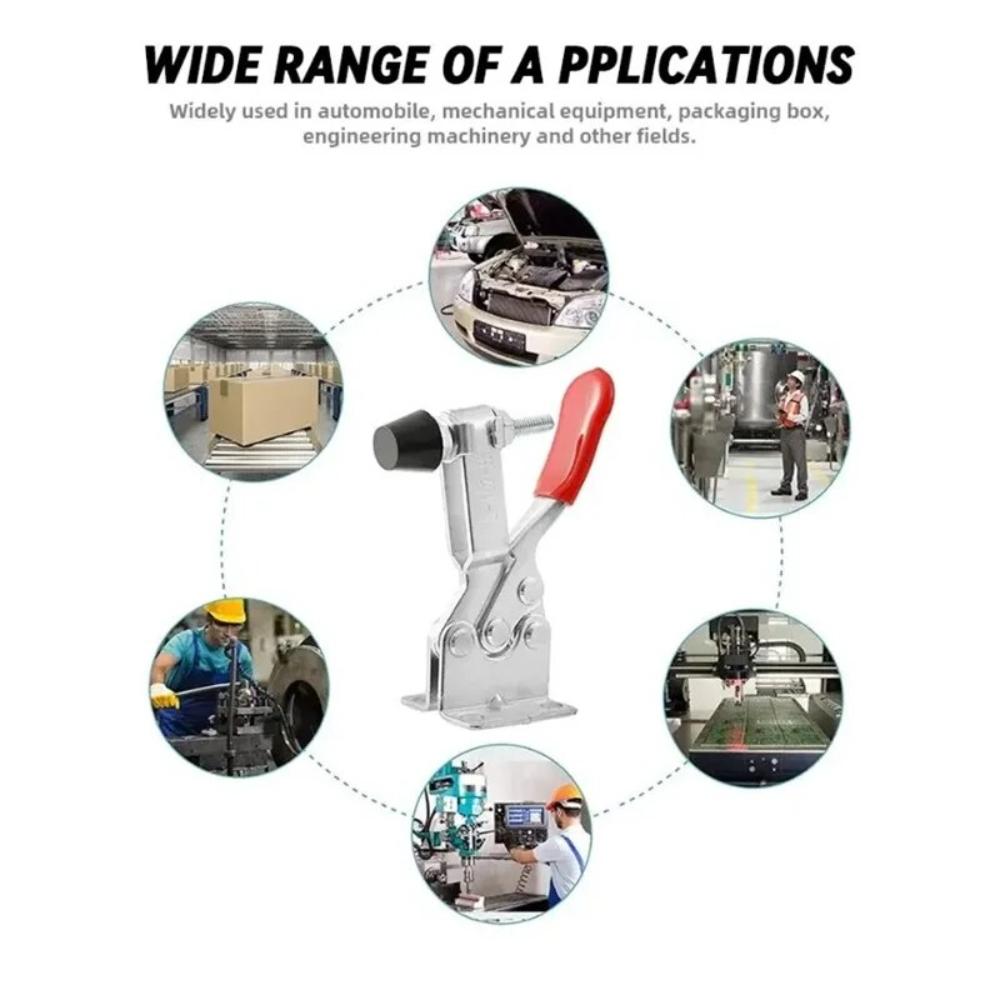 4Pcs Horizontal Toggle Clamp Quick-Release Toggle Clamps Set Woodworking Pliers Pressers Universal Vertical Quick Fixture GH 201