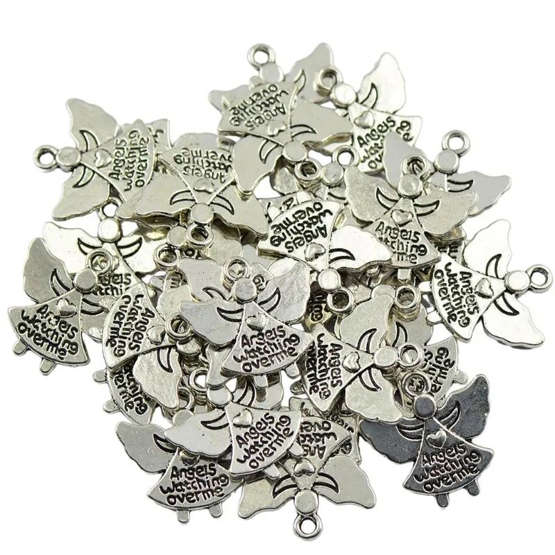 30pcs Tibetan Angel Charm Pendants Eye Catching Angel Pendants Charm For Creative Jewelry And Craft Designs