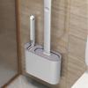 Wall Hanging Toilet Cleaning WC Brush Holder Long Handled Silicone Water Proof Quick Drying Soft Bristles Bathroom Accessories
