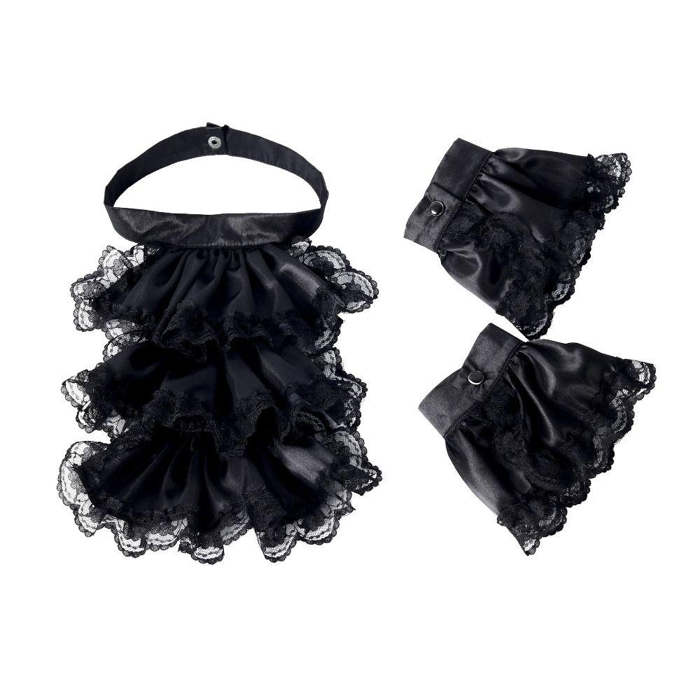 Ruffled Vintage Victorian Costume Detachable Fake Collar Accessory Set Cosplay Accessory