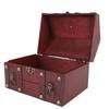 Vintage Wooden Jewelry Storage Box Decorative Trinket Chest Organizer with Hinged Lid Password Lock