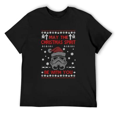 QUE O ESPÍRITO DE NATAL ESTEJA COM VOCÊ Camiseta camisas da moda pretas coisas de anime camisas estampadas plus size roupas masculinas