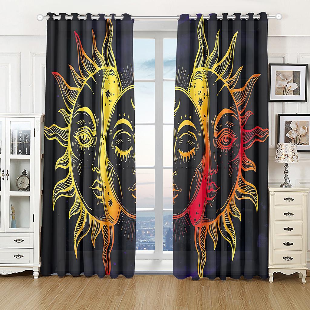 

Tarot Mandala Spiritural Vibrant Window Panel Drapes in Children Bedroom Living Room Hall Treatments Kitchen Decoration Drapes Blinds W50 X H130(CM)X2&Hook