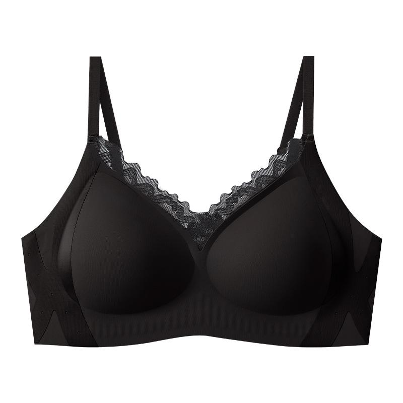 Comfortable and breathable women's seamless steel rim lace beautiful back anti-sagging breast women's bra cover