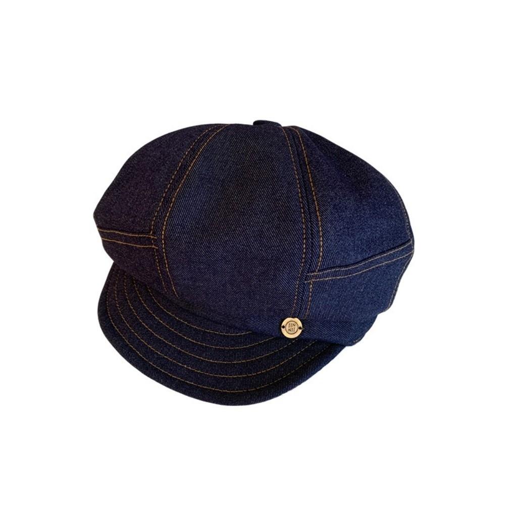 Korean Denim Beret Versatile Painter Hat Trendy Octagonal Hats  Streetwear