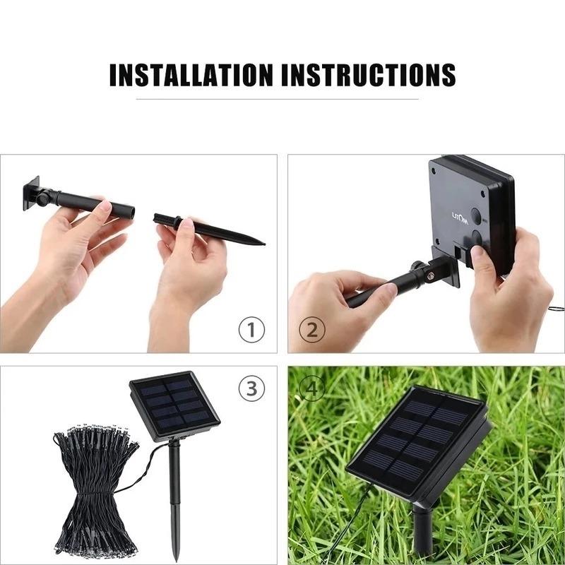 9.5M/12M/22M/32M Outdoors Solar String Light 8 Modes Solar Lamp Waterproof for Gardens Wedding Party Valentines Christmas Tree Decoration