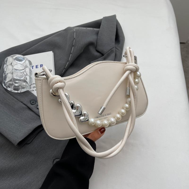 Personalized beaded new high-end small square bag simple atmosphere commuter shoulder bag niche portable women's bag