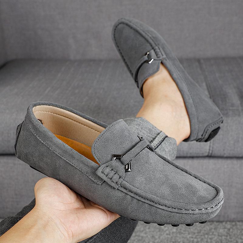 Large Size 45 46 Penny Loafers Men Slip On Flats Suede Leather Casual Shoes Man Moccasins Mens Driving Shoes Zapatos De Hombre