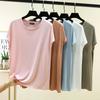 Plus Size L To 6XL Women's Modal Cool Touch Short Sleeve T-Shirt Summer O Neck Loose Fit Tshirts Slim Inner Layering Tee Tops