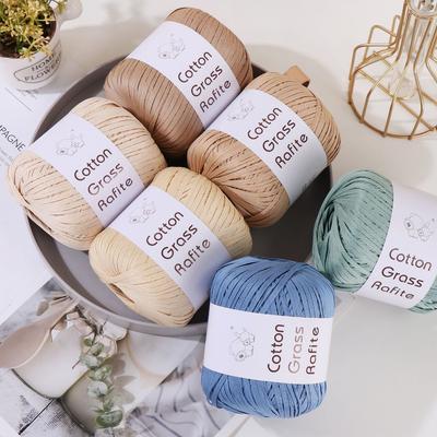 DIY Rafia Yarn Hand-Knitted Packaging Tape New Crocheting Paper Threads  Knitting