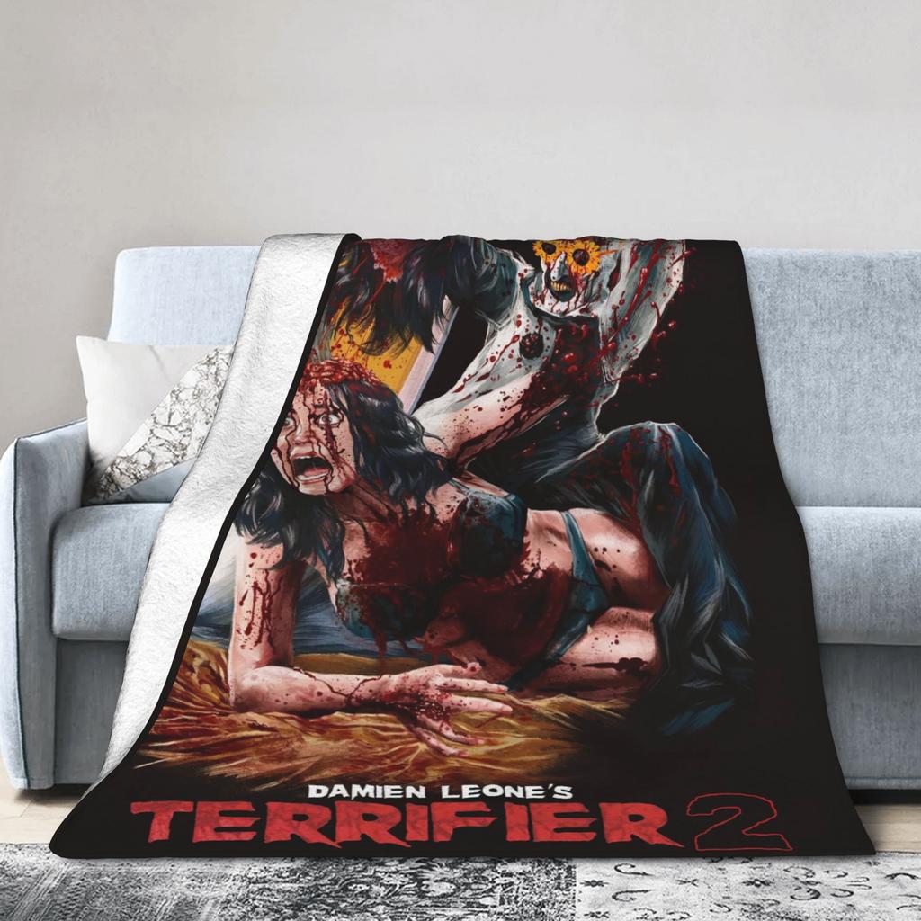 Terrifier Horror Film Blanket Quality Soft Warm Throw Blanket Winter Child Couch Chair Sofa Bed Novelty Bedspread