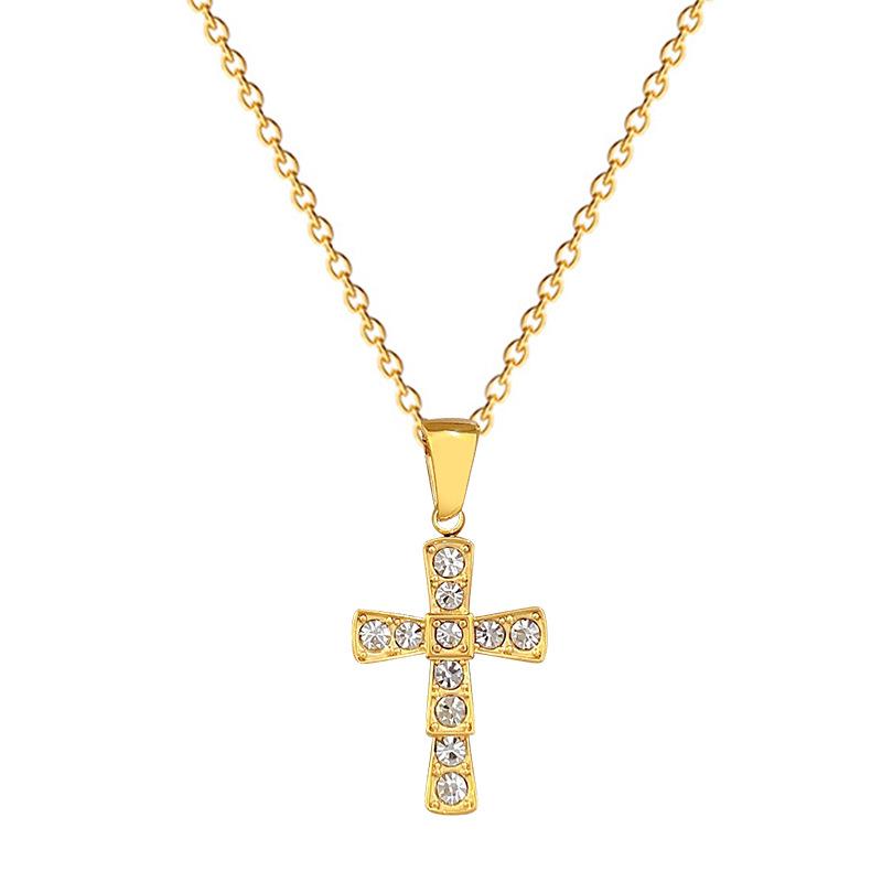 Cross Pendant Necklace for Women 2025 New Fashion Stainless Steel Jewelry Wedding Party Accessories