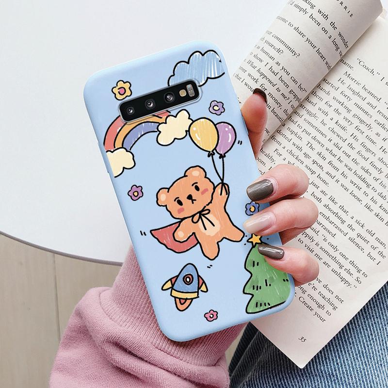 Case For Samsung Galaxy S10 S 10 Plus S10E Phone Cover Cute Cartoon Candy Painted Soft TPU Coque For Samsung S10 S10+ S10E Funda