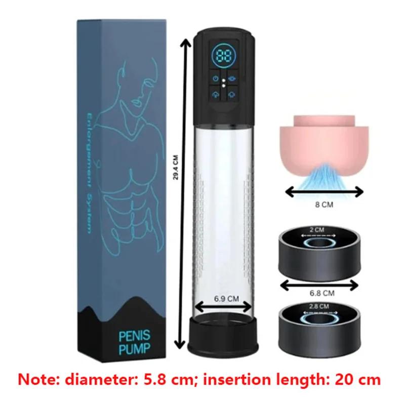 Automatic Penile Enhancer Exercise Electric Penis Pump Sex Toy for Men Masturbator Adult Male Penis Enlargement Vacuum Pump IPX7