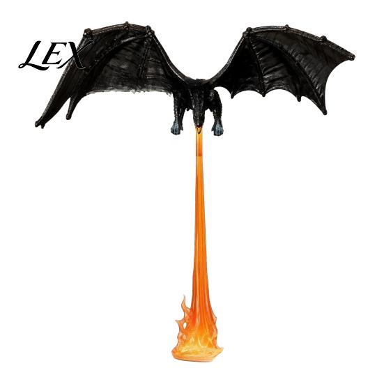 Wooden Shelf Clamp Light Dragon Bookshelf Nook with LED Flame Effect, Fantasy Decor, Cozy Nighttime Atmosphere Lamp Flying Display Ornament for Study
