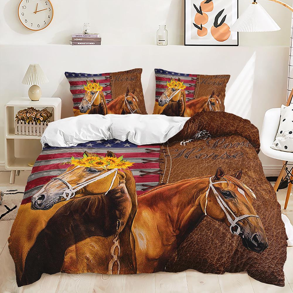 Animal Bedding, Plant Flowers, Bedroom Duvet Covers and Pillowcases, 2/3pc Single Bed, 3D Printed Duvet Cover Set, Gift