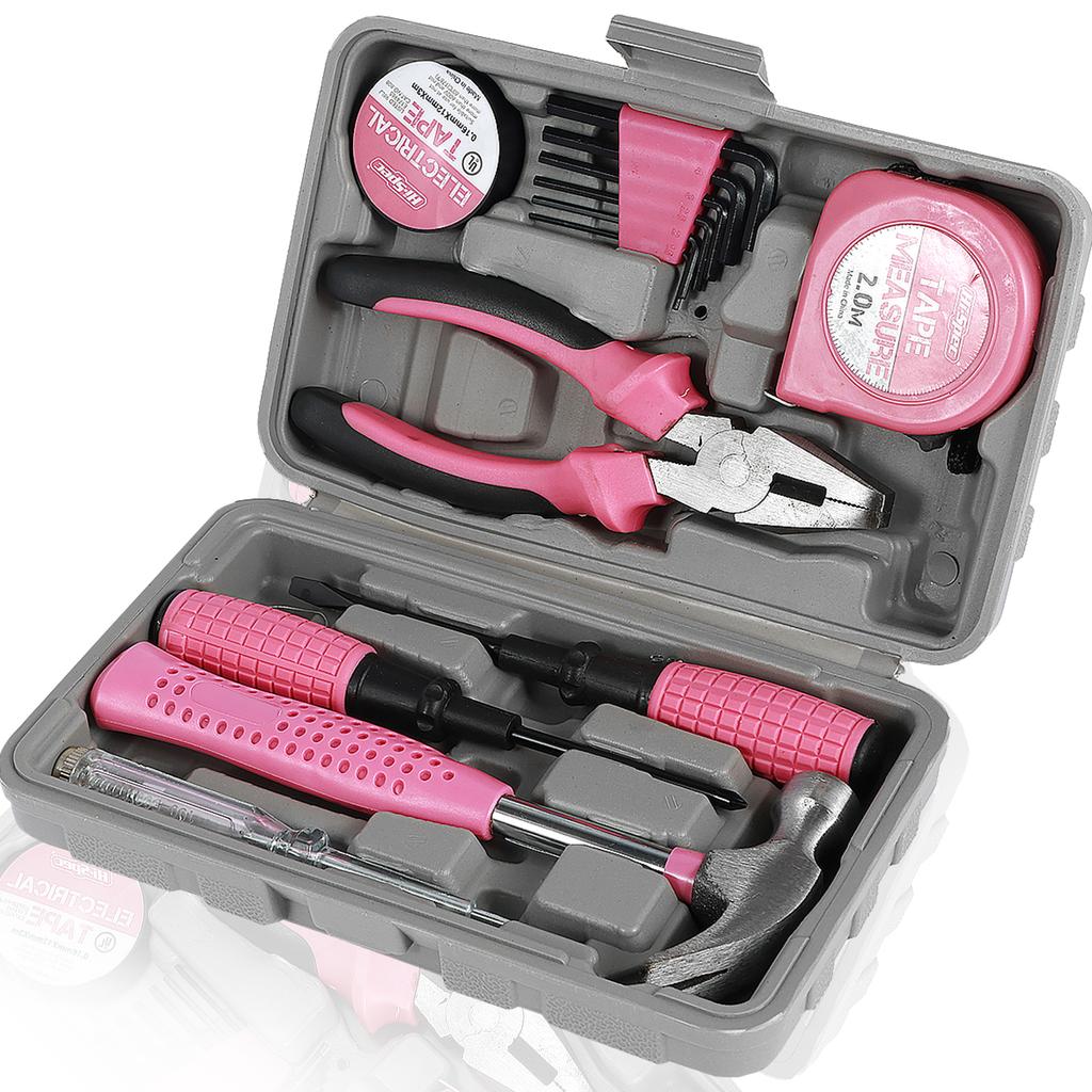 13/24Pcs Household Repair Tool Kit Multi-Purpose Hand Tool with Storage Case Hammer Wrench Tape Measure Screwdriver Pliers Bits