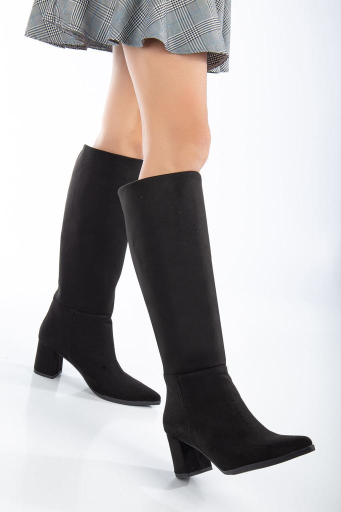 Women Modern Stylish Fashion Boots Boots Faux Leather Suede Black Suede Pointed Toe Pull On Boots