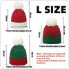 1PC/2PCS Fluffy Balls Christmas Knitted Hat Winter Beanie Santa Hat 2026 New Year Party Kids Gift Navidad Noel Xmas Decoration