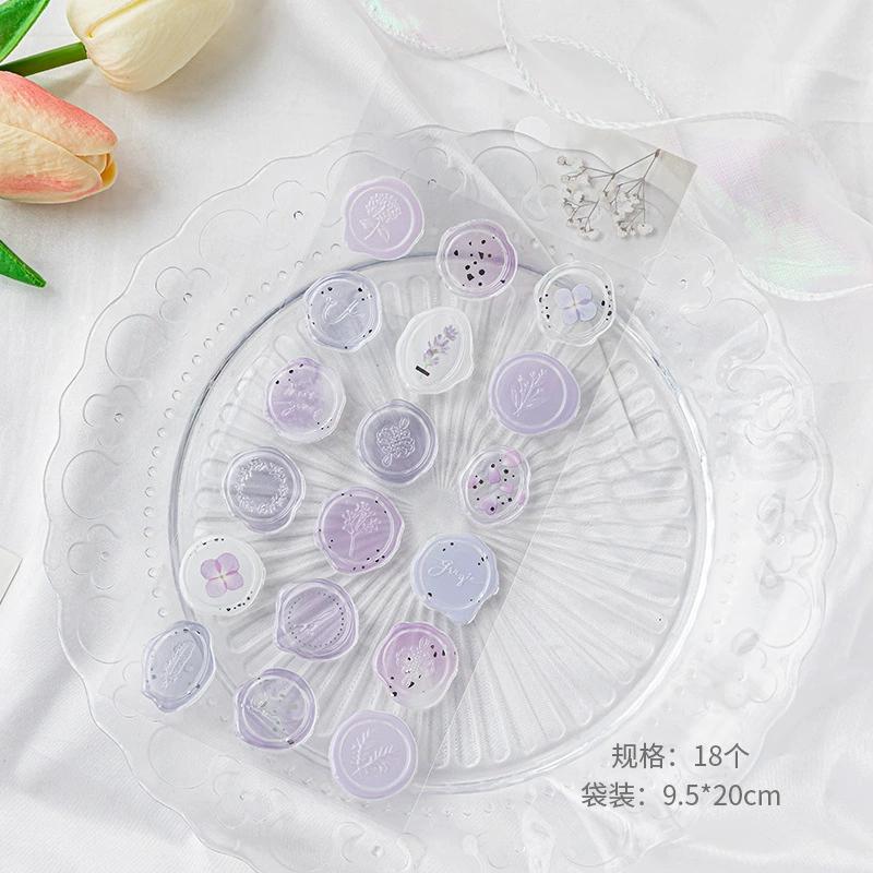 

18 шт. Винтажная восковая печать, штамп, наклейки, сделай сам, скрапбукинг, журнал, планировщик, украшения, канцелярские принадлежности, конверты, запечатывание, бирки фиолетовый