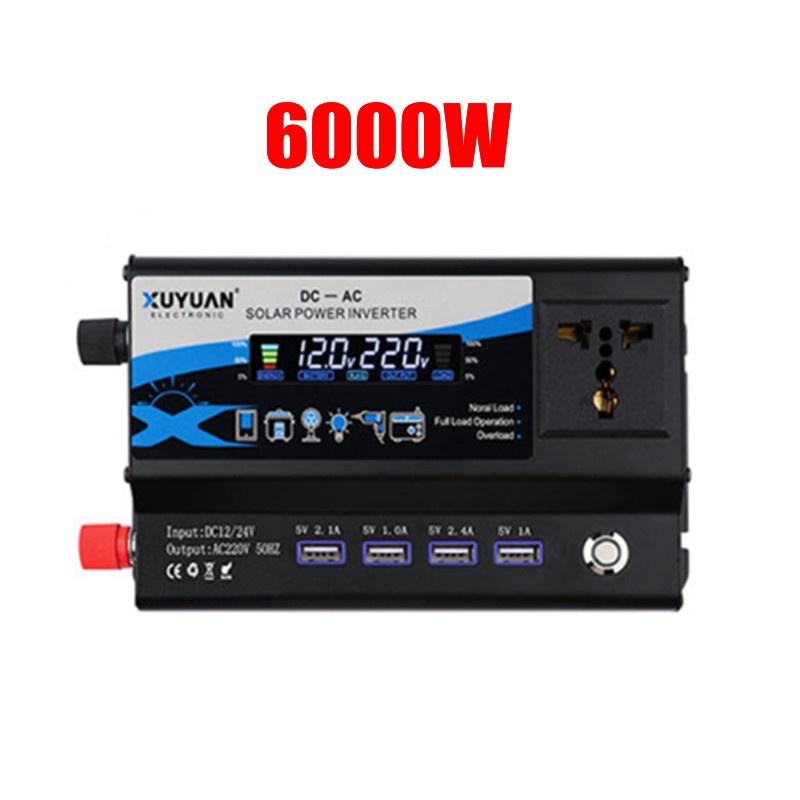 6000W DC 12V/24V To AC 110/220V 50HZ Portable Car Power Inverter Charger Converter Adapter Universal Socket
