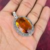 Colgante de citrino, joyería de piedras preciosas de plata esterlina maciza 925, colgante hecho a mano, para Acción de Gracias