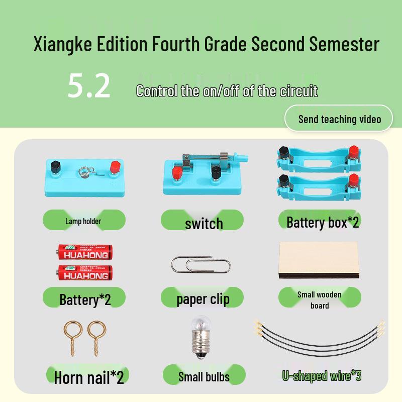 Xiangke Grade 4 Science Experiment Kit: Circuit Materials & On-Off Control