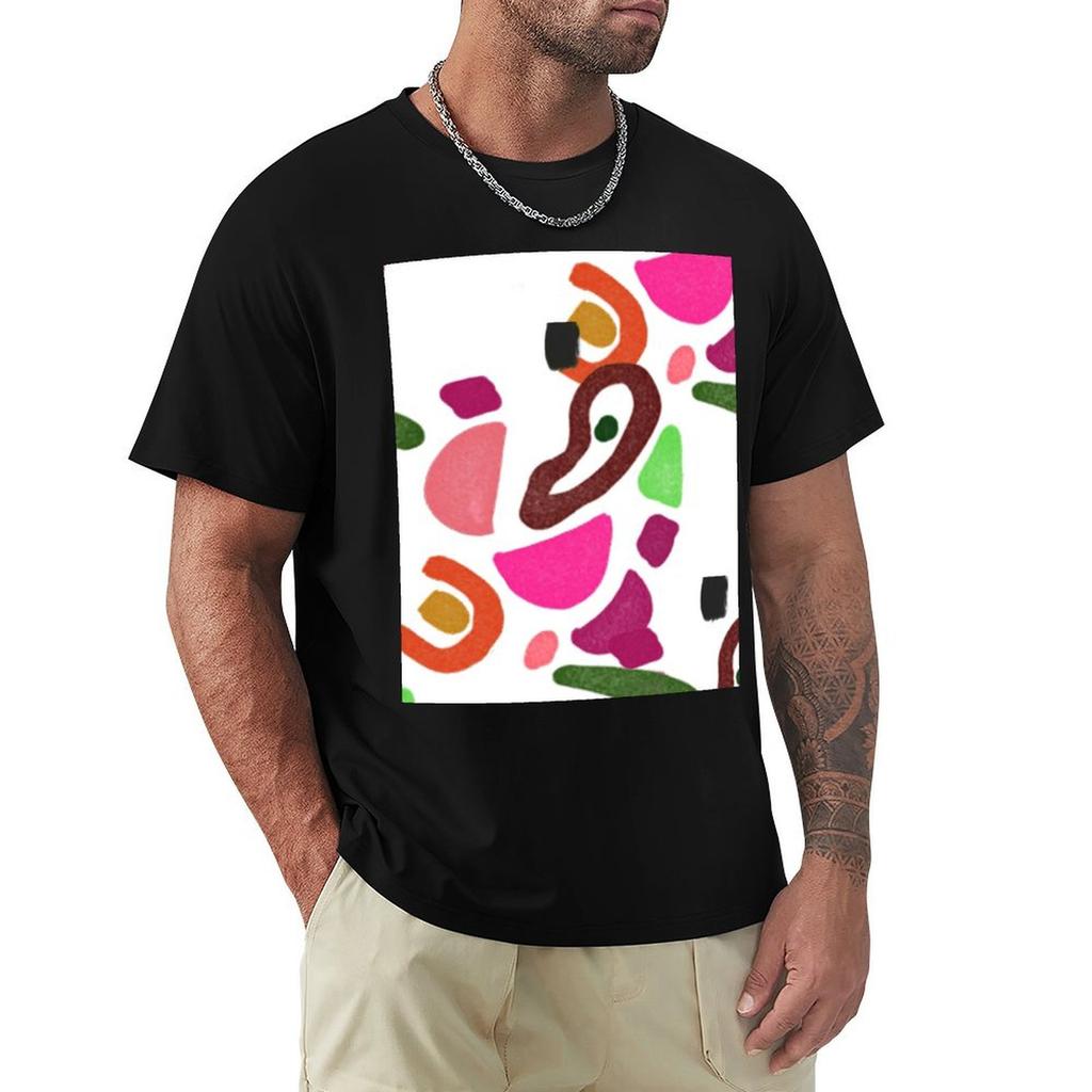 Colorful Abstract Spring Pastel Geometric Modern Art Deco Tshirt Basic Breathable Solid Color Tshirt