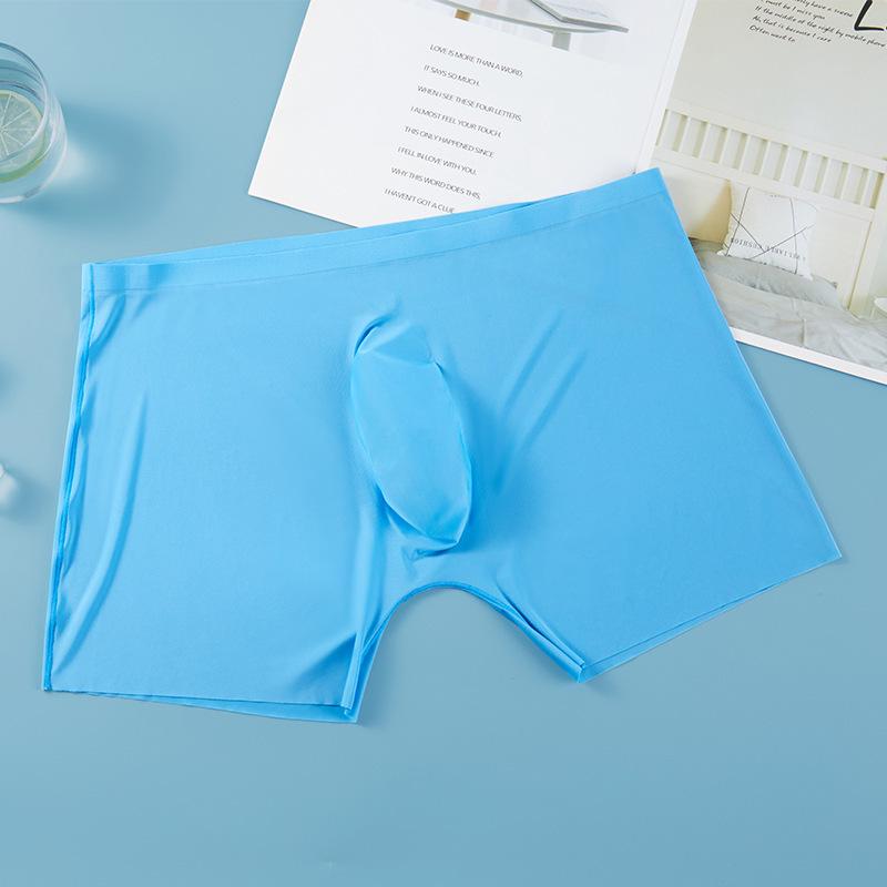 

Мужские летние ультратонкие бесшовные боксеры-брифы больших размеров из ледяного шелка L