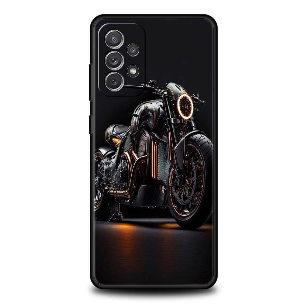 Motorcycle Phone Case for Samsung Galaxy A15 A14 A25 A54 A34 A51 A71 A72 A73 A32 A52 A52S A11 A21S A31 A41 5G Soft Shell Capas