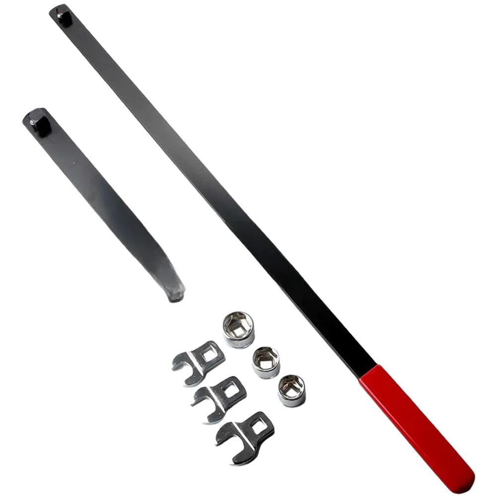 8-Piece Engine Pulley Wrench Set for Serpentine Belt Tensioner and Idler Pulley Removal with Short Sockets and Crowfoot Wrenches
